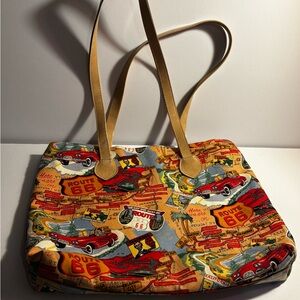 Route 66 Multicolor Vintage Cars Tote Bag